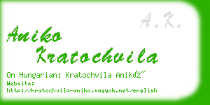 aniko kratochvila business card